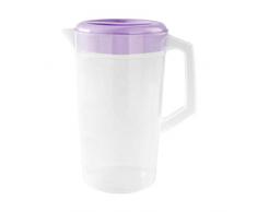 Hemoton Grand Pichet en Plastique avec Couvercle Mélange Résistant à Haute Température Boit de Cruche deau Pichet pour Eau Chaude/Froide, Jus, Thé, Glacé, Limonade, Lait, 10 X 10 X 23cm (Violet)