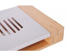 Quantio Chauffe-plat/dessous-de-plat En bambou élégant et acier inoxydable
