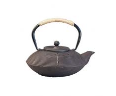 Bouilloire en Fonte Théière en Fonte Japonaise théière en Fonte, en Fonte Durable Belle Conception martelée, adapté pour Vivre loft de Chambre Bureau,Black 2