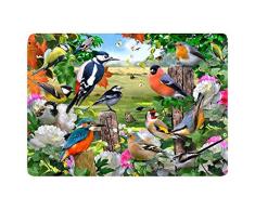 Moyenne Planche à découper en verre Motif Country Garden britannique pour protéger le plan de travail