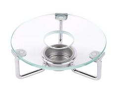 Luxpresso Chauffe-théière en verre et acier inoxydable