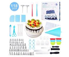 esafio Plateau à Gâteaux, Kit de Pâtisserie Plateau Tournant de Gâteau 118Pcs Gâteaux Tournant,Poches et Douilles,Seringue Patisserie,Brosse,Spatule à Glaçage pour Cuisine Décoration de Gâteaux