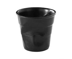 REVOL RV002114 Tasse Cappuccino Froissé, Porcelaine, Noir, 8,5 x 8,5 x 8,5 cm