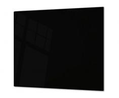 Planche à découper en verre trempé - Couvre-cuisinière et protège-plain de travail en verre résistant - UNE PIÈCE (60x52 cm) ou DEUX PIÈCES (30x52 cm chacune); D17 Noir et blanc: Black