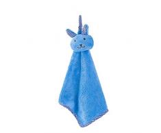 Finebo Essuie-Mains en tissu en peluche, Doux et Absorbent Serviettes à Mains Mignon Lapin Chiffon pour Cuisine et Salle de Bain, 45x20cm (Bleu)