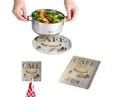 Wenko 53910100 Dessous de plat Croix Café en Verre Multicolore 20,3 x 22,7 x 0,8 cm