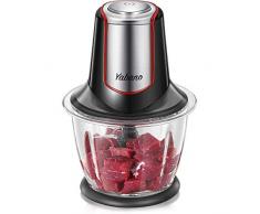 Yabano Hachoir, 5 en 1 Hacher Mixer 4Lames en Inox 304 Pour Viande Fruits Secs, 1.2L, 500W