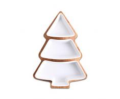Souarts Vaisselle Européenne Arbre de Noël Céramique Créatif Assiette en Bambou Assiettes Vaisselle Plateau Petit Déjeuner Plat De Bonbons Cuisine Maison