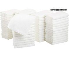 Tiny T Things Lot de 10 à 100 torchons 100 % coton égyptien pour le visage, flanelles et chiffons de toilette 500 g/m²