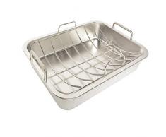 Onlyfire Plat à rôtir avec Grille Anti-adhésif, Plat à rôtir avec Grille en Acier Inoxydable,pour Poulet/Dinde/volaille/légumes