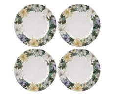Portmeirion Home & Gifts ATFL05076 Lot de 4 assiettes en faïence 22 cm
