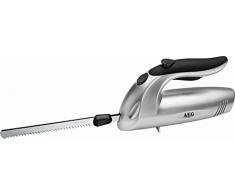 Couteau électrique de cuisine avec double lame dentelée en acier inoxydable Convient pour la viande, les produits surgelés, le pain 180 W Argenté