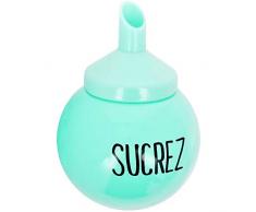 Promobo - Sucrier Doseur Design Boule A Sucre Inscription Fun Sucrez Vert