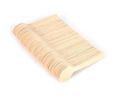 Yosoo Cuillères en Bois 100pcs Recyclables Jetables Cuillère à Thé à La Crème Glacée Écologique 10cm Coutellerie
