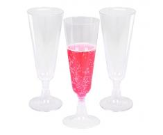 Zuvo Party Essentials Plastique Rigide Deux Martini et Coupes de Champagne, Plastique, 18 Champagne Flute