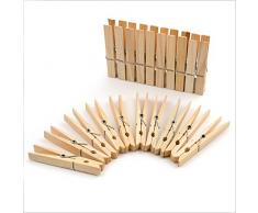 24 pinces à linge en bois St. ? Pas seulement comme décoration, mais aussi pour pochettes cadeaux ou Calendrier de lAvent Sachets?; 7 x 1 cm ? qualité 1 A