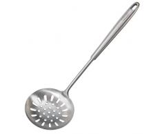 Newness Écumoire en 304 Acier Inoxydable, 39.3 cm Louche à Égoutter [Antirouille, Résistance à la chaleur, Formage integral] Ecumoire avec Poignée Ovale