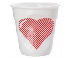 Revol RV648564 Tasse Espresso Froissé, Porcelaine, Blanc/Rouge, 6,5 x 6,5 x 6 cm