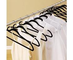 Yaheetech Cintres en Velours à Vêtements Lot de 100, Antidérapant, Crochet en Chromé Pivotant à 360°, Max Charge. 5kg,Noir