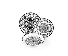 Excelsa 62173 Service de Table 18 pièces, Porcelaine, Noir