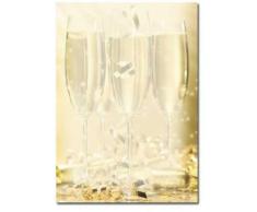 Paper-Media Lot de 25 feuilles de papier à lettre Motif : coupes de champagne Format A4