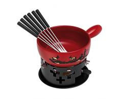 KUHN RIKON 32178 Souffleur Set à Fondue de Fromage Cor 9 pièces Comprenant Caquelon à Fondue savoyarde, brûleur, pâte Combustible et 6 fourchettes