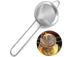 BETOY Passoire à cocktail fine professionnelle en acier inoxydable avec tamis à mailles conique Silver 304