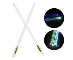 CARTEY Baguettes De Batterie, Baguette Lumineuse Alternée De 12 Couleurs, 5 A, Peut-être Être Utilisée pour Les Tambours De Jazz, Les Baguettes De Performance en Acrylique