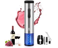 CRITIRON Tire Bouchon Électrique Professionnel, Ouvre-Bouteille Automatique Portable, Ouvre-Vin Rechargeable, avec Vin Verseur à Réfléchir, Bouchon de Vin sous Vide, Coupe-Capsule, Socle (Argenté)