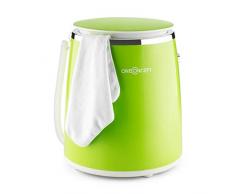 OneConcept Ecowash-Pico Green Line - Machine à Laver de Camping, Lavage : 380 W, Essorage : 135 W, Timer réglable, Capacité : 3,5 kg, Etanche (Norme IPX4), Montage et démontage Facile, Vert