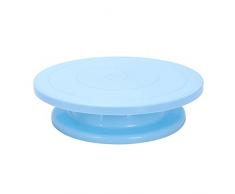 OUTLETISSIMO® Lève-gâteau Bleu tournant Plat Rotatif Plateau Cake Design décorations gâteaux 28 cm diamètre