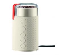 BODUM - BISTRO - 11160-913EURO-3 -Moulin à Café Électrique à Lamelles - 150 W - Blanc Mat