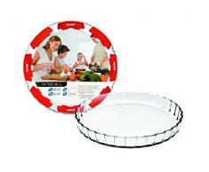 IBILI 480528 Moule à Tarte Dentelé, Verre, Transparent, 28 x 28 x 3 cm