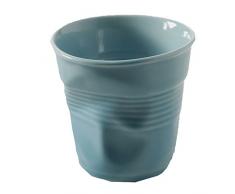 Revol RV638118 Tasse Espresso froissé, Porcelaine, Bleu Caribbean, 6,5 x 6,5 x 6 cm