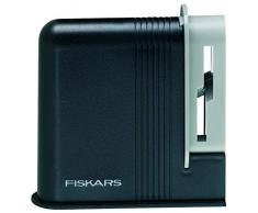 Fiskars Aiguiseur à ciseaux, Pour ciseaux de droitier, Pierre à aiguiser en céramique/Support plastique, Noir/Gris, Clip-Sharp, 1000812