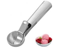 MKNZOME Cuillère à crème glacée, cuillère à crème glacée en Acier Inoxydable avec déclencheur antiadhésif pâte à Biscuits cuillère à Melon, allant au Lave-Vaisselle