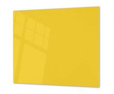 Planche à découper en verre trempé – Couvre-cuisinière et protège-plain de travail en verre résistant – UNE PIÈCE (60x52 cm) ou DEUX PIÈCES (30x52 cm chacune); D18 Série de couleurs: C Jaune Foncé