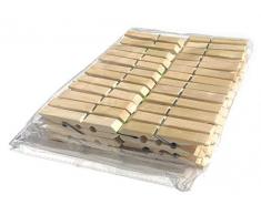 Lot de 50 pinces à linge en bambou