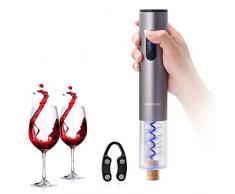 Ankway Professionnel Tire Bouchon Electrique Inox, Ouvre-bouteille Électrique avec Amovible Coupe-Capsule, Ouvre-bouteille Automatique Rapide, Tire-bouchon screwpull pour Vin, Champagne-Gris Argenté