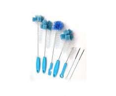 Lot de 7 brosses de nettoyage pour bouteilles 100% sans BPA pour nettoyer les biberons, les becs de théière, les tasses, les verres et les pailles en métal. Lot de 7 grands et petits goupillons.