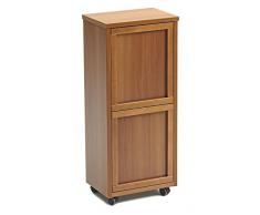 Arredamenti Italia AR_IT- 872 MADERA 2 Poubelle Tri Sélectif Hêtre Massif couleur Cerise 36 x 84 x 26 cm