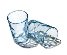PASABAHCE Lot de 6 Verres à Eau et jus Bleu Turquoise 208 ML