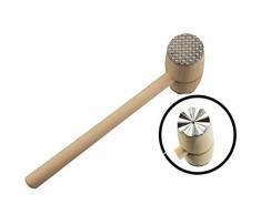 Apollo Housewares 30,3 x 4.5 cm Bois et métal avec extrémité Double Attendrisseur à viande en bois naturel