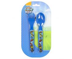 Couverts en plastique PAT PATROUILLE garçon bleu (fourchette + cuillère)