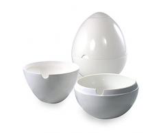 OVUM – Soupière/Saladier de porcelaine blanche 3 en 1
