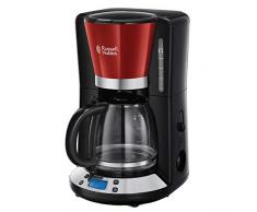 Russell Hobbs 24031-56 Machine à Café, Cafetière Filtre 1,25L Programmable 24h Colours Plus, Affichage Digital, Maintien au Chaud - Rouge