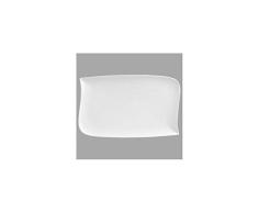 Assiette plate rectangulaire design vague - 33 cm x 20 cm - Porcelaine