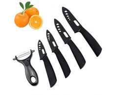 Surenhap 5Pcs Couteau en céramique Ensemble De Couteaux en Céramique Outils De Cuisine pour Couper Fruits Légumes Viande
