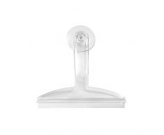 iDesign raclette douche, petite raclette vitre en plastique pour douches, miroirs, fenÃªtres ou carrelages, raclette essuie-glace Ã fixer avec ventouse, transparent