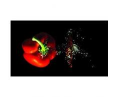 Planche a decouper en verre géante 52 x 30 cm motif poivron rouge sur fond noir code 22390495